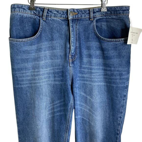 A.L.C. Jeans Abbott 11 High Rise Women's Relaxed Straight Leg Denim Blue Size 14 - Picture 7 of 13